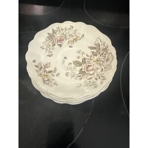 5 saucers English Staffordshire Deavonshire J&g meakin